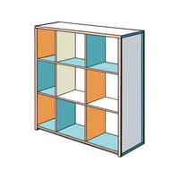 Colorful 9Cube Organizer Bookshelf with Modern Style Design vector