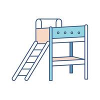 Playground Slide Illustration with Ladder and Platform vector