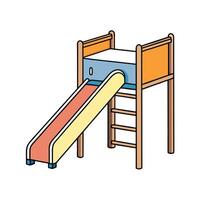 Fun and colorful cartoon style playground slide illustration vector