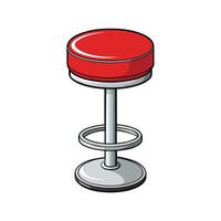 Red and silver bar stool illustration image vector