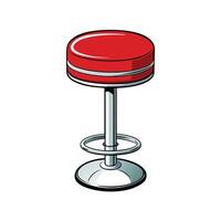 Retro Red Bar Stool Isolated on White Background vector
