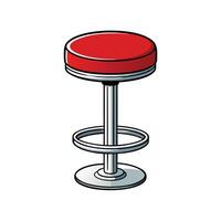 Retro Red and Chrome Bar Stool Illustration vector