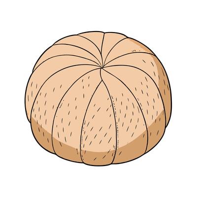 Cartoon Style Beige Pumpkin Patchwork Round Illustration