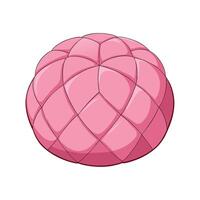 Pink Quilted Pouf Soft Furniture or Decorative Element vector