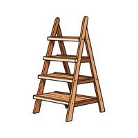 Wooden Folding Step Stool with Four Steps Illustration vector