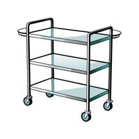 Rolling utility cart with three shelves illustration vector