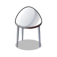 Modern white tripod table illustration on white background vector
