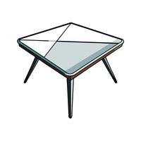 Minimalist Square Table with Four Legs Illustration vector