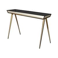 Midcentury modern console table with black top vector