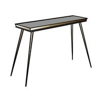 Minimalist Gray and Gold Accent Table with Thin Legs vector