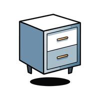 Cartoon Filing Cabinet with Shadow, Isolated on White vector