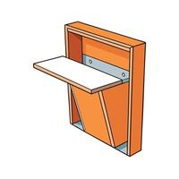 Foldable Wall Mounted Table Illustration for Home Use vector
