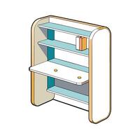 Illustration of modern shelving unit with desk feature vector