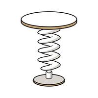 Cartoon spring table with round top and base vector