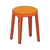 Orange perforated stackable stool illustration on white background vector