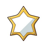 Gold Star Cartoon Frame with Sparkles and Shadow vector