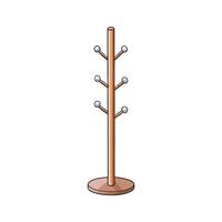 Cartoon Coat Rack Stand for Clothes and Hats vector
