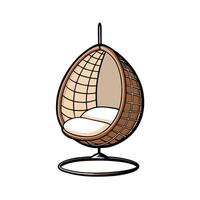 Hanging Egg Chair Illustration Comfort and Modern Design vector