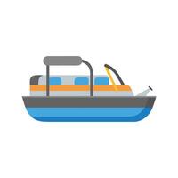Stylized Pontoon Boat Illustration on a Black Background vector