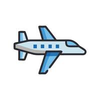 Airplane icon on black background design element vector