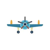 Retro airplane illustration with propeller on black background vector