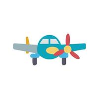Cartoon Airplane Illustration on Black Background in Flat Design vector