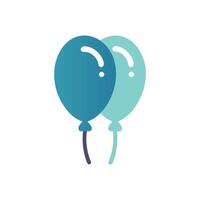 Blue balloons on black background icon illustration art vector