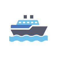 Flat design illustration of a cruise ship sailing vector
