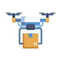 Delivery drone with package icon in modern design vector
