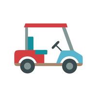 Stylized cartoon golf cart icon on black background vector
