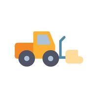 Minimalist style illustration of a small tractor vector