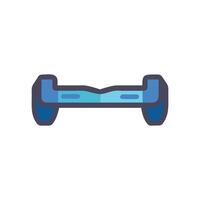 Blue hoverboard on black background isolated stock image vector