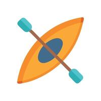 Orange kayak and paddle isolated on a black background vector