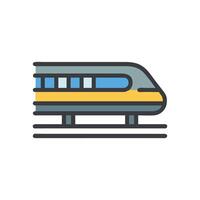 Modern HighSpeed Train Illustration on Black Background vector