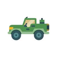 Green Cartoonish OffRoad Vehicle Illustration on Black Background vector