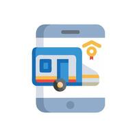 Mobile app for RV, camping, and travel bookings vector