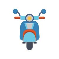 Blue scooter illustration on black background design. vector
