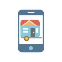 Mobile App Showing a Tiny Home or Trailer vector