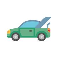 Green Car Trunk Open Isolated on Black Background vector