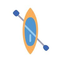 Cartoon Kayak Illustration with Paddle on Black Background vector