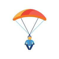 Parachuting Activity Flat Design Illustration on Black Background vector