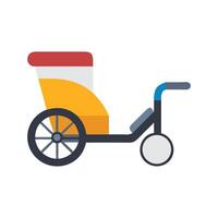 Flat Icon of a Rickshaw or Bicycle Trailer vector