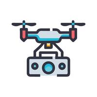 Modern drone with camera for aerial photography tech vector