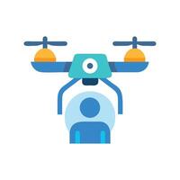 Isolated blue avatar controlled by drone on black background vector