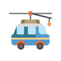 Simple, illustrated trolleybus icon on a solid background vector