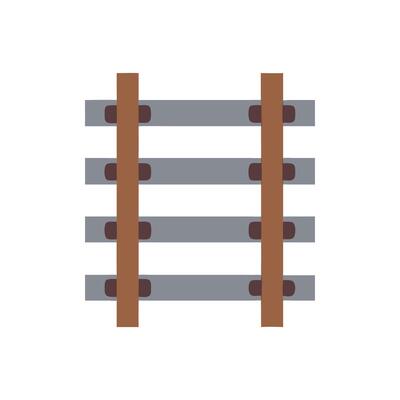 Stylized Railroad Tracks with Ties on Black Background