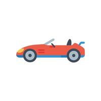 Modern Red Convertible Car Icon on Black Background vector