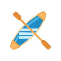Kayak icon with paddle, simple illustration style vector