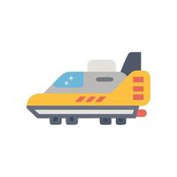 Cartoon spaceship, colorful flat style illustration art vector