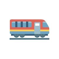 Simple red train on tracks, modern icon design vector